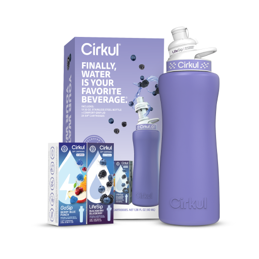 32oz. Matte Periwinkle Stainless Steel Bottle Starter Kit S4